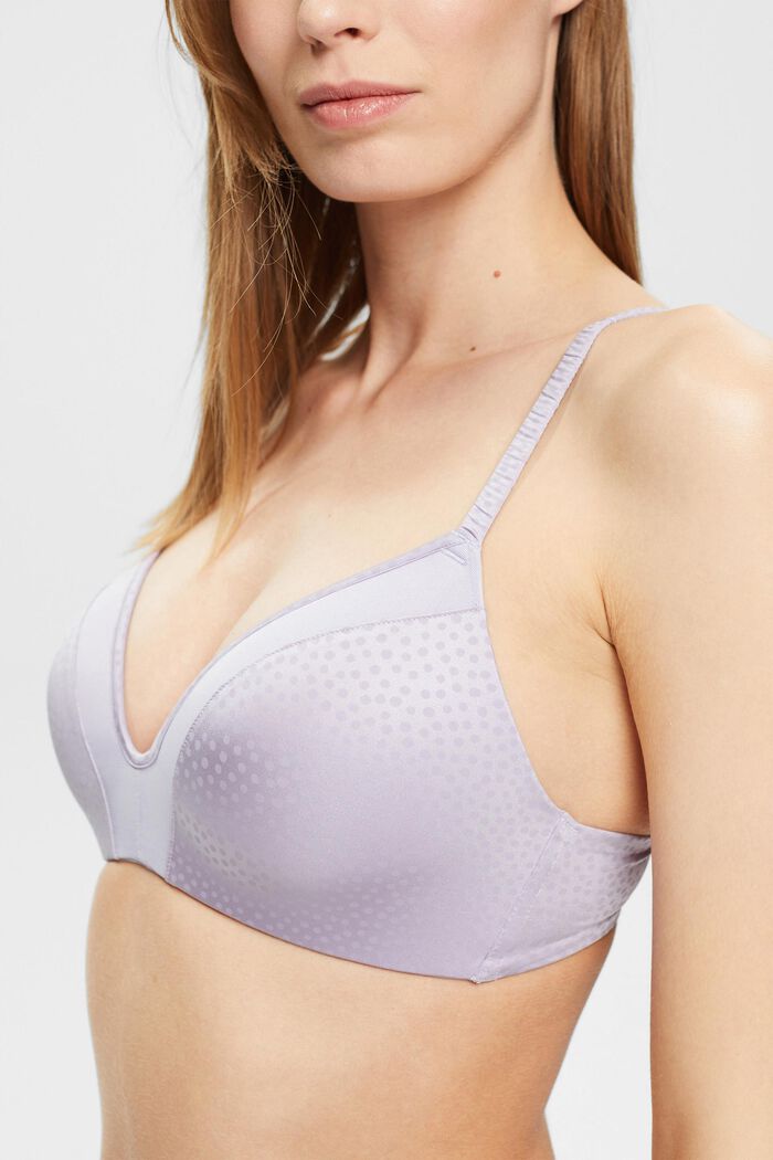 Padded, non-wired bra with polka dot pattern, LAVENDER, detail image number 0