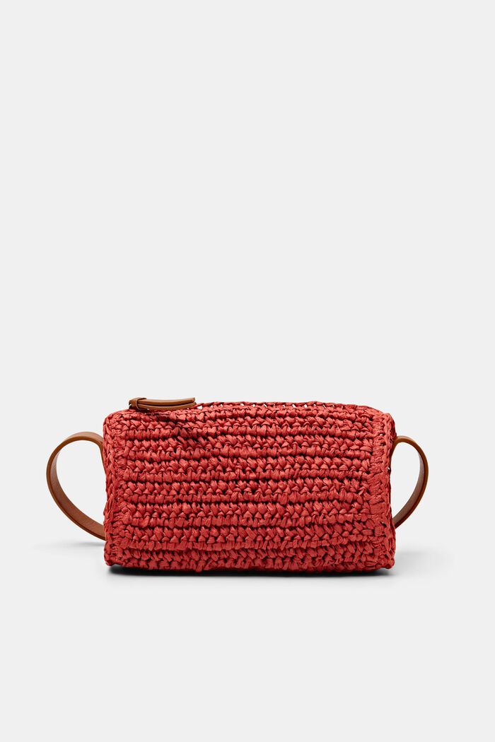Crochet Shoulder Bag, ORANGE RED, detail image number 0