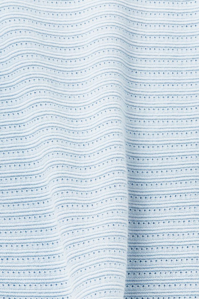 Mixed Knit Striped Sweater, PASTEL BLUE, detail image number 5