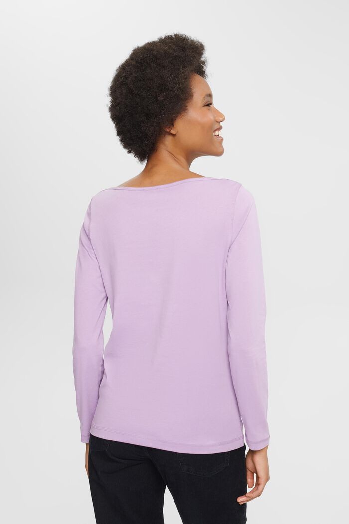 Long sleeved boat neck top, LILAC, detail image number 3