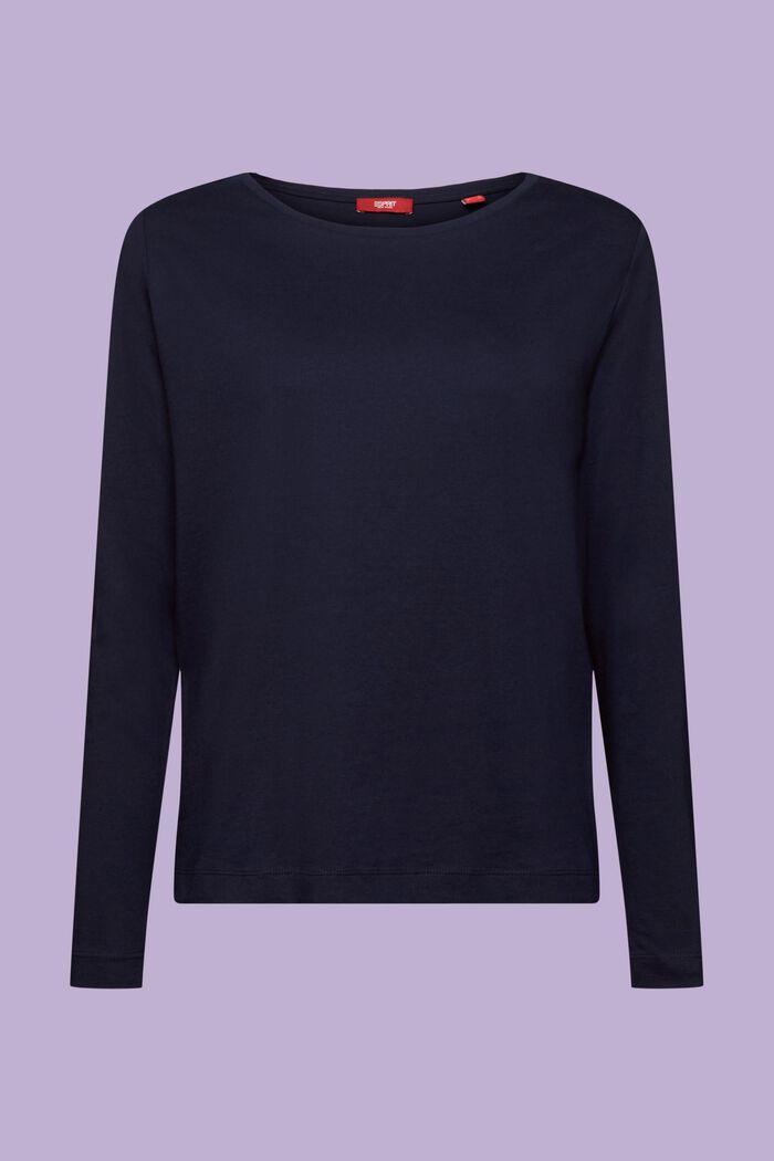 Round Neck Top, NAVY, detail image number 5