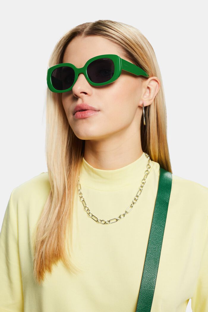 Square sunglasses, GREEN, detail image number 4