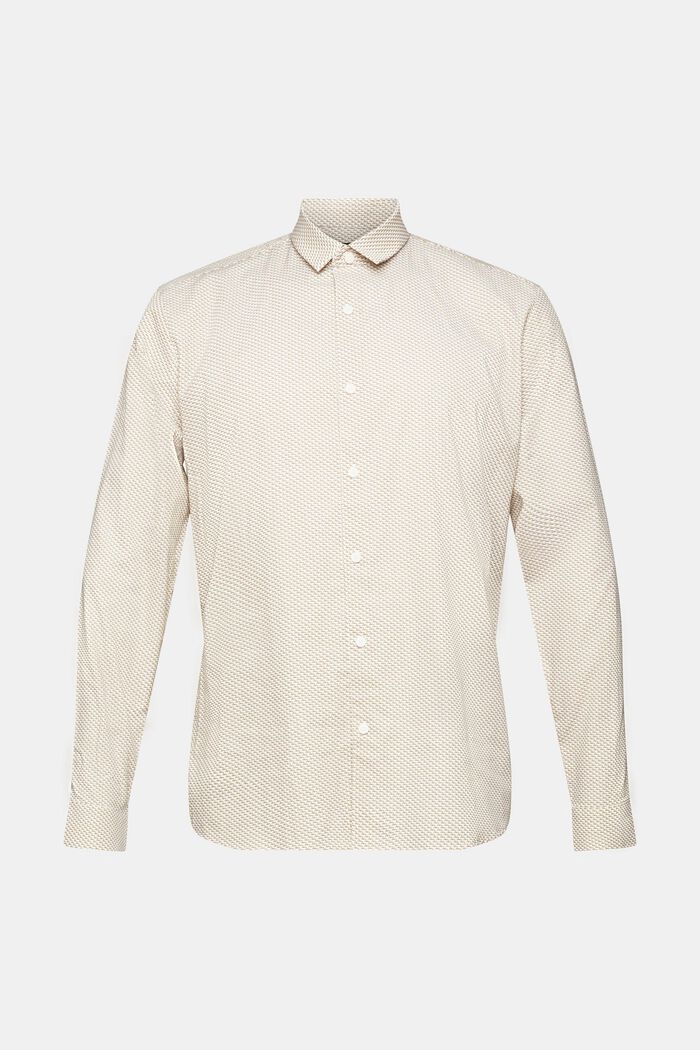 Patterned, sustainable cotton shirt, KHAKI BEIGE, detail image number 6