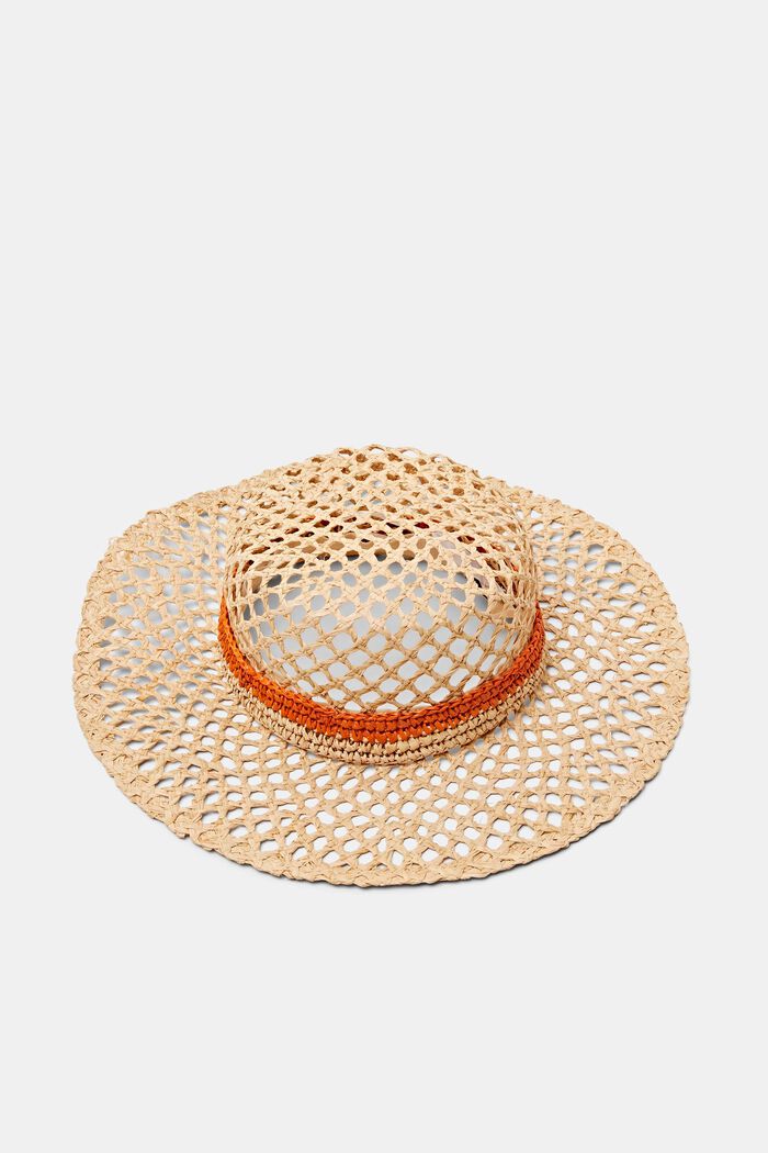 Raffia Sun Hat, CREAM BEIGE, detail image number 0