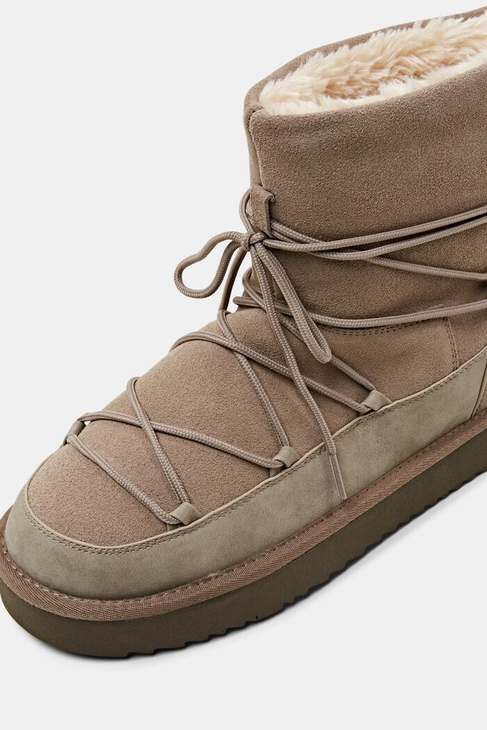 Suede Lace-Up Boots, TAUPE, detail image number 3