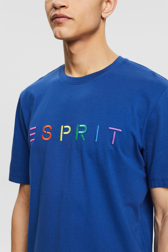 Jersey t-shirt with embroidered logo, BRIGHT BLUE, detail image number 1