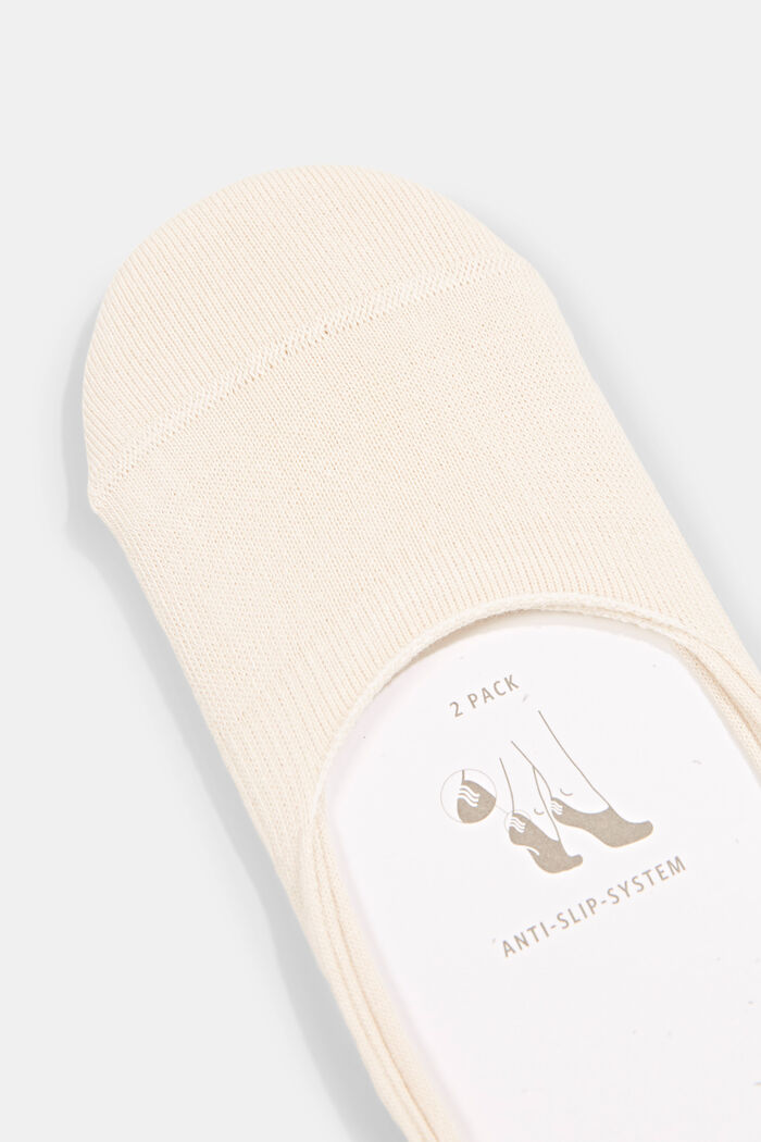 Double pack of trainer liners with an anti-slip finish, CREAM, detail image number 1