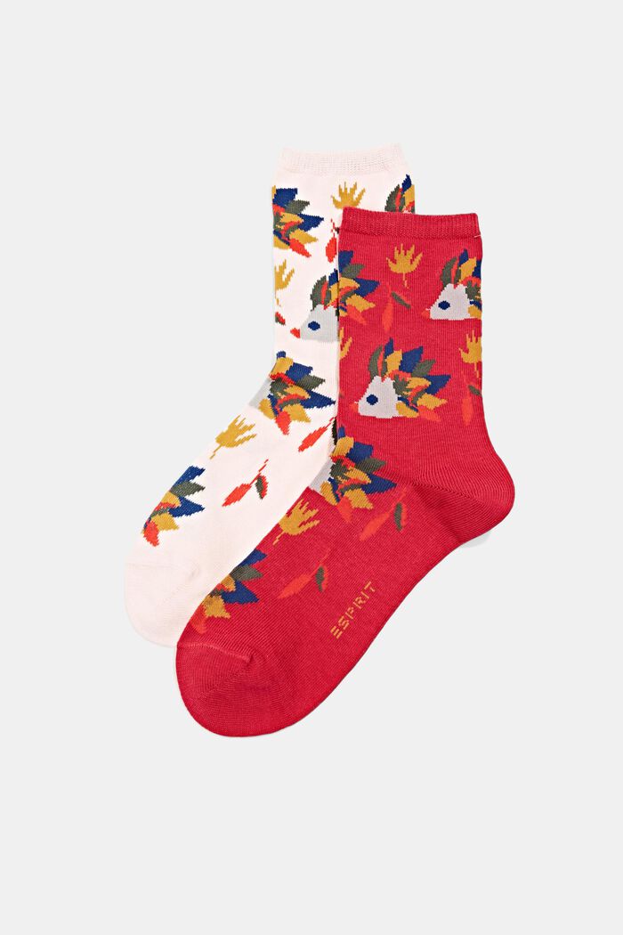 2-pack of socks made of blended organic cotton, ROSE/RED, detail image number 0