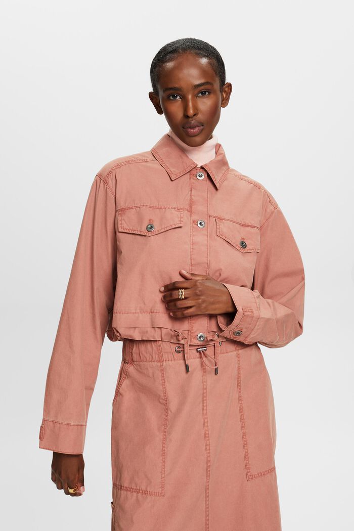 ESPRIT - Cropped Tie-Front Cotton-Canvas Jacket at our online shop