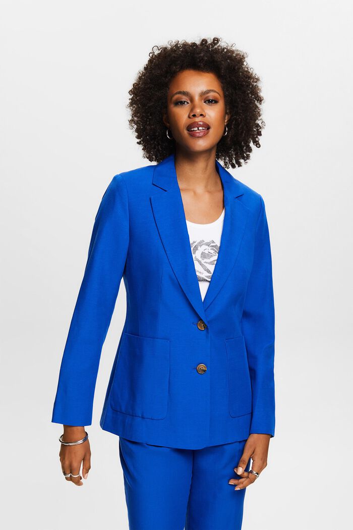 Mix and Match Single-Breasted Blazer, BRIGHT BLUE, detail image number 4