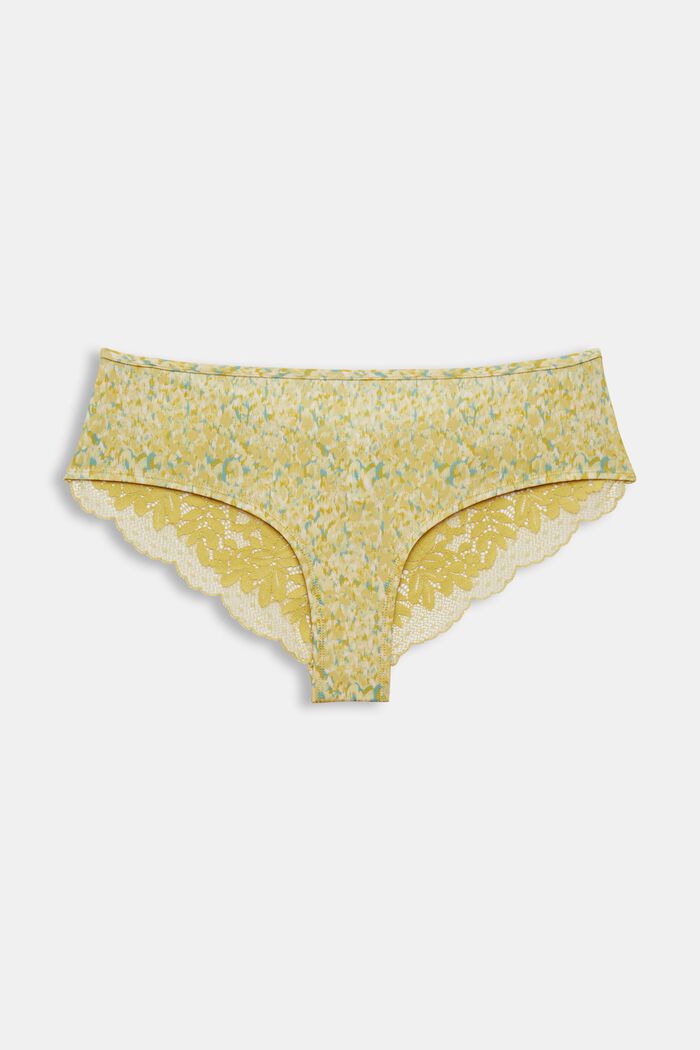 Brazilian hipster shorts with lace, PISTACHIO GREEN, detail image number 1