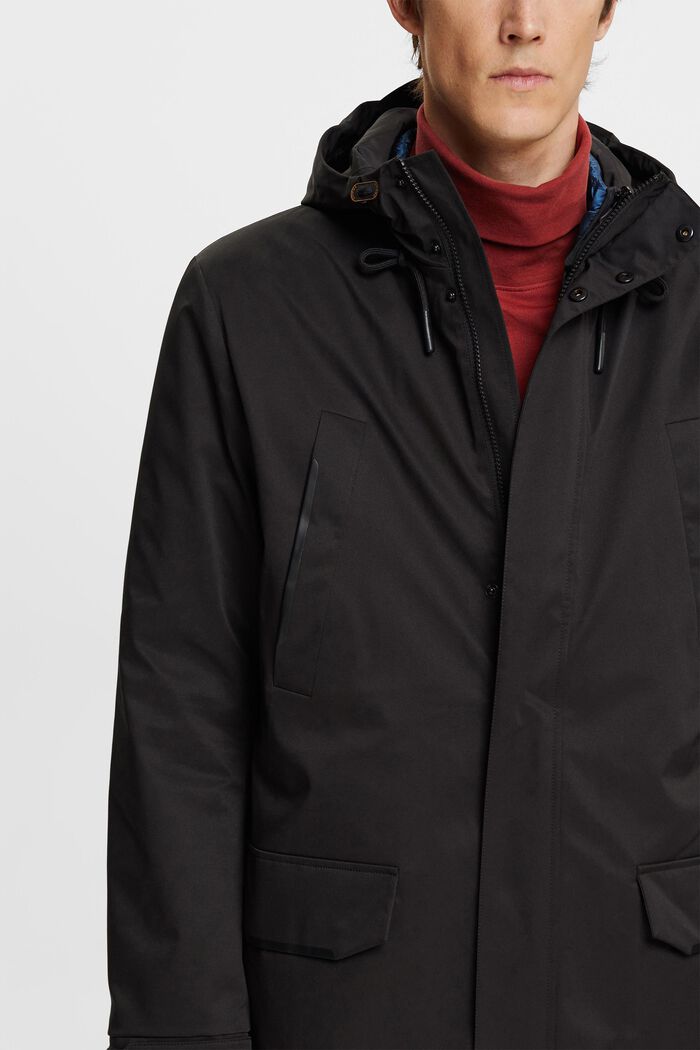 Parka jacket with detachable lining, BLACK, detail image number 2