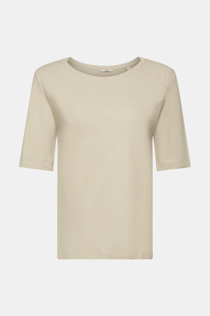 Linen blend t-shirt, DUSTY GREEN, detail image number 6