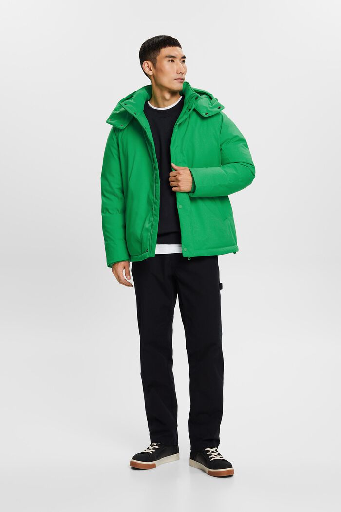 Hooded Down Coat, GREEN, detail image number 1