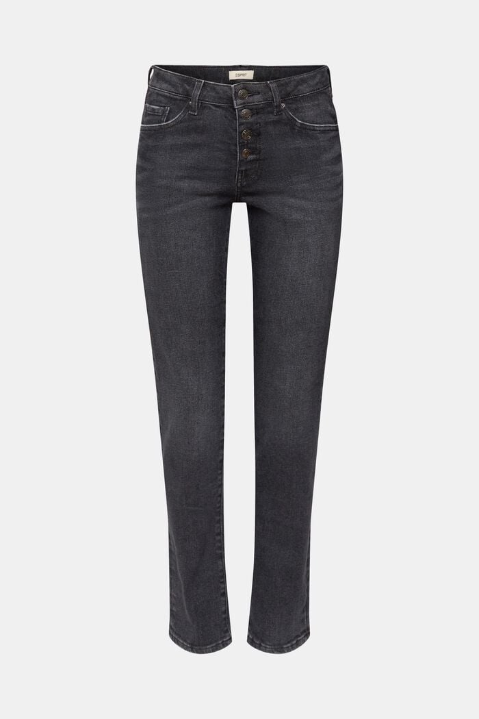 Slim fit mid-rise jeans with buttons