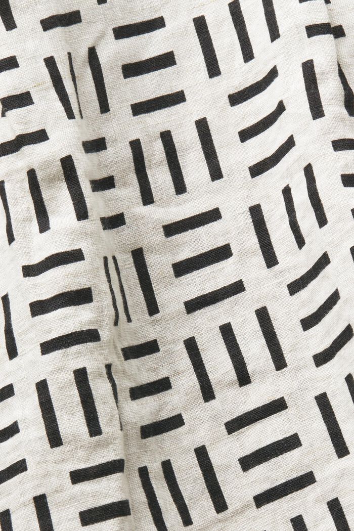 Printed Linen Button-Up Shirt, WHITE, detail image number 4