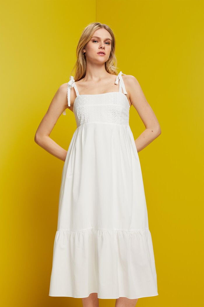ESPRIT - Midi dress with embroidery, LENZING™ ECOVERO™ at our online shop
