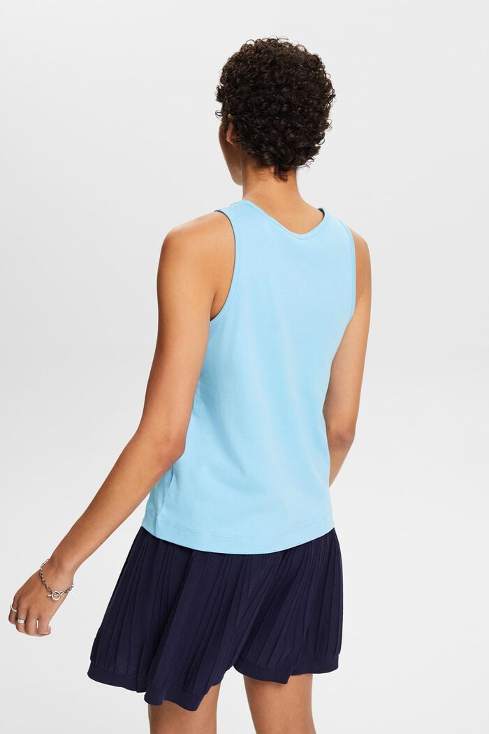 Cotton Tank Top, LIGHT TURQUOISE, detail image number 2