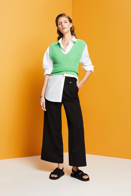 Culotte trousers with blended viscose