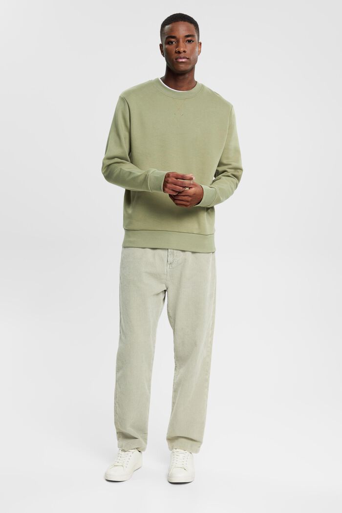 Recycled: plain-coloured sweatshirt, LIGHT KHAKI, detail image number 4
