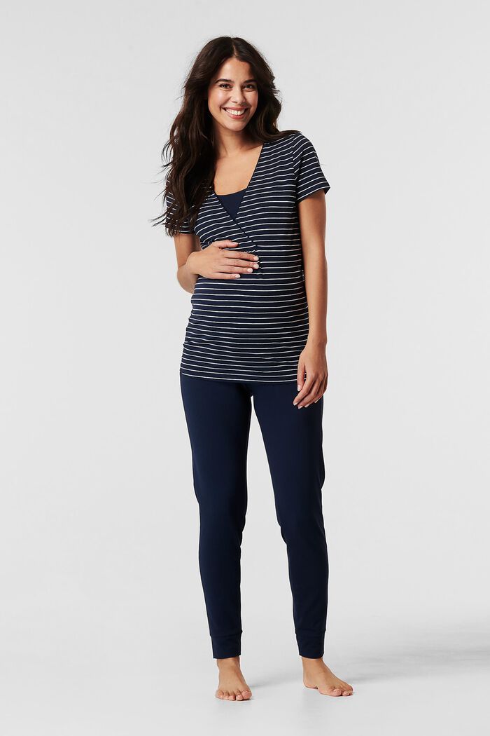 Stretch jersey pyjamas with a nursing function, NIGHT BLUE, detail image number 1