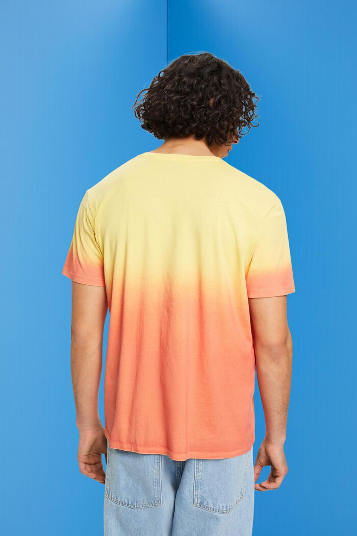 Two-tone fade-dyed T-shirt, LIGHT YELLOW, detail image number 3