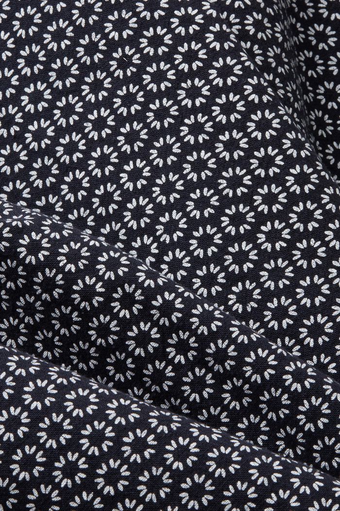 Printed linen blend shirt, NAVY, detail image number 4