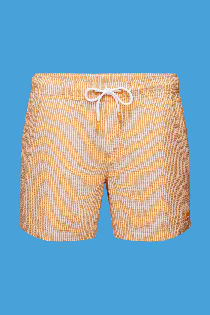 Textured swimming shorts with stripes, ORANGE, detail image number 6