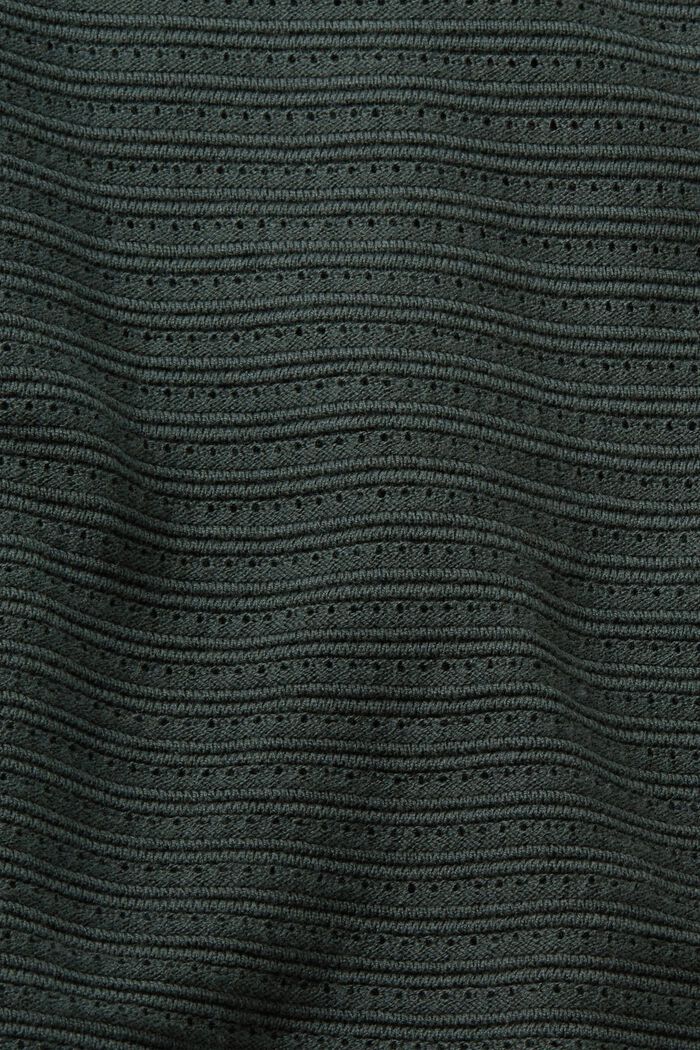 Mixed Knit Striped Sweater, DARK TEAL GREEN, detail image number 5