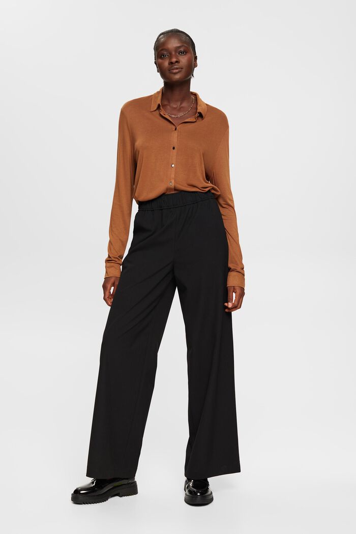Jersey blouse, LENZING™ ECOVERO™, CARAMEL, detail image number 4