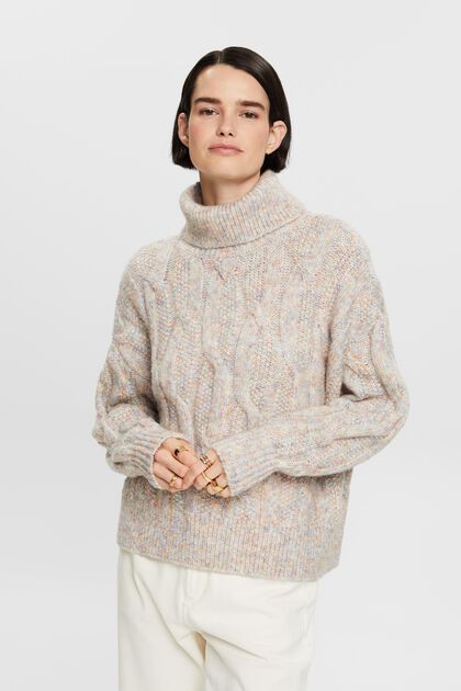 Cable-Knit Rollneck Sweater