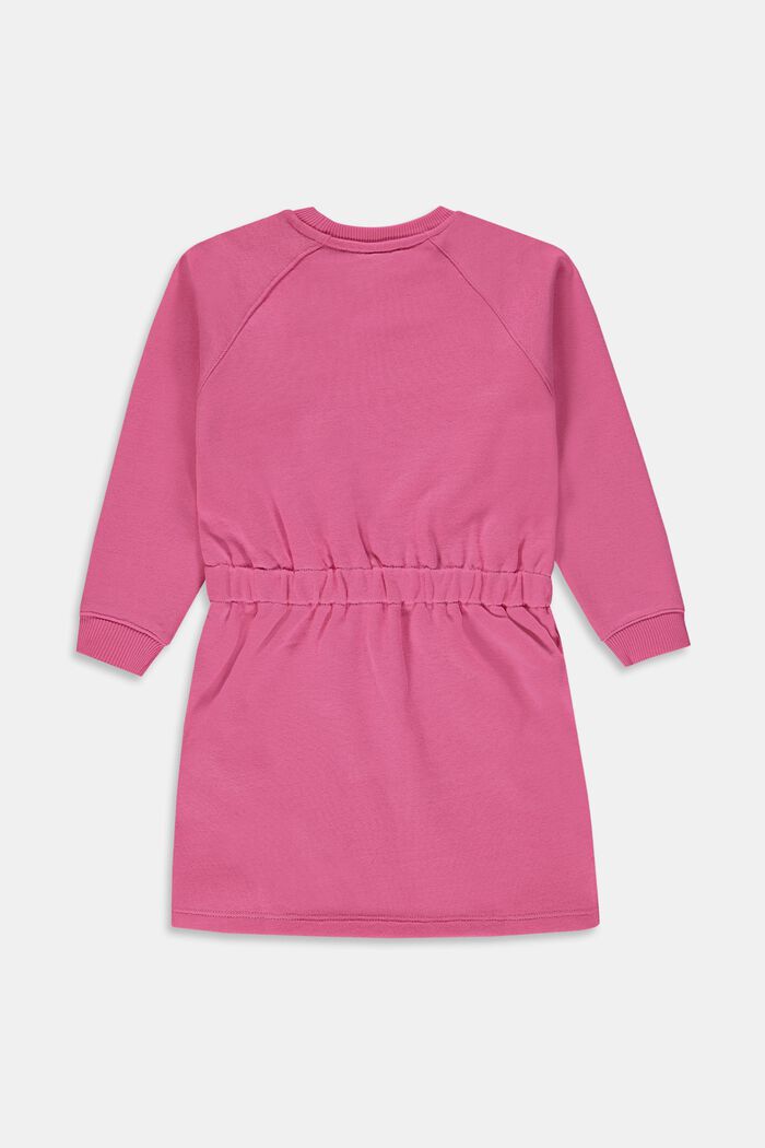Cotton sweatshirt-style midi dress, PINK FUCHSIA, detail image number 1