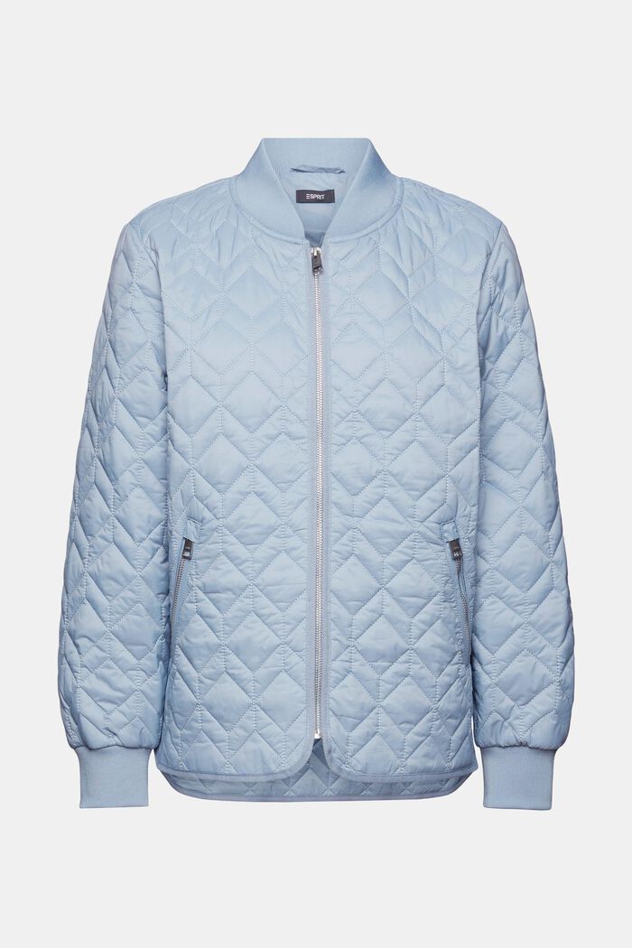 ESPRIT - Quilted jacket with rib knit collar at our online shop