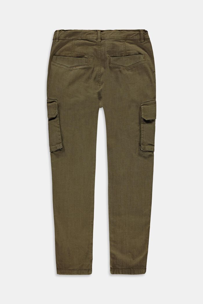 Cargo trousers with an adjustable waistband