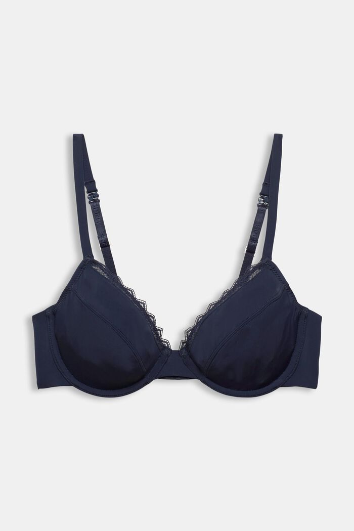 Underwire bra with lace, NAVY, detail image number 0
