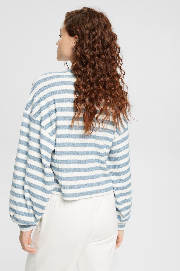 Striped sweater, PETROL BLUE, detail image number 4