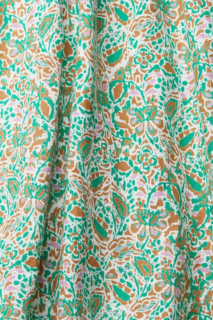 Blended linen blouse with a floral pattern, CARAMEL, detail image number 6
