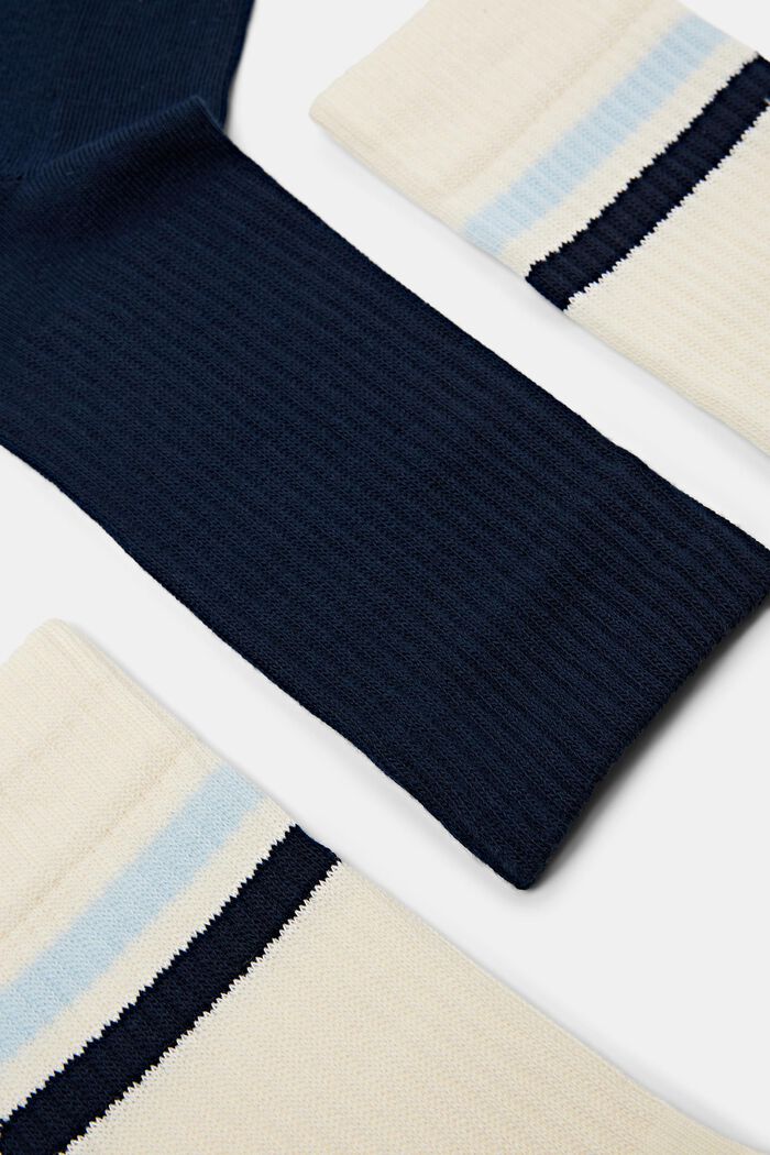2-Pack Rib-Knit Socks, OFF WHITE/NAVY, detail image number 2