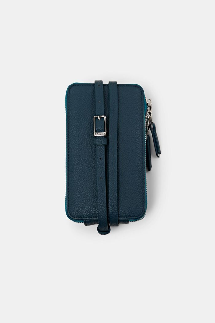 Faux leather phone bag, TEAL GREEN, detail image number 0