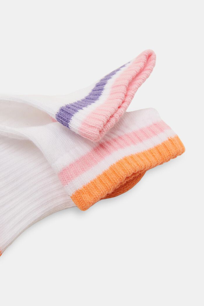 2-pack of athletic socks with coloured accents, ROSE/ORANGE, detail image number 1