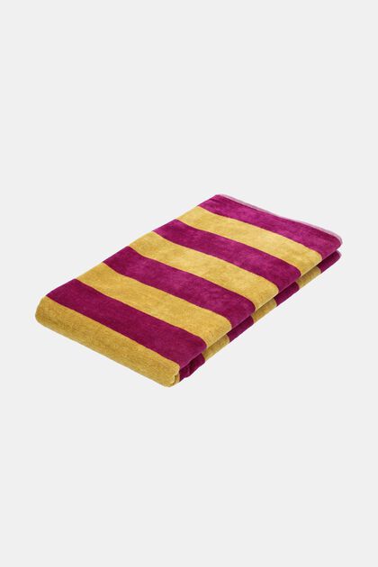 Beach towel in double faced striped design