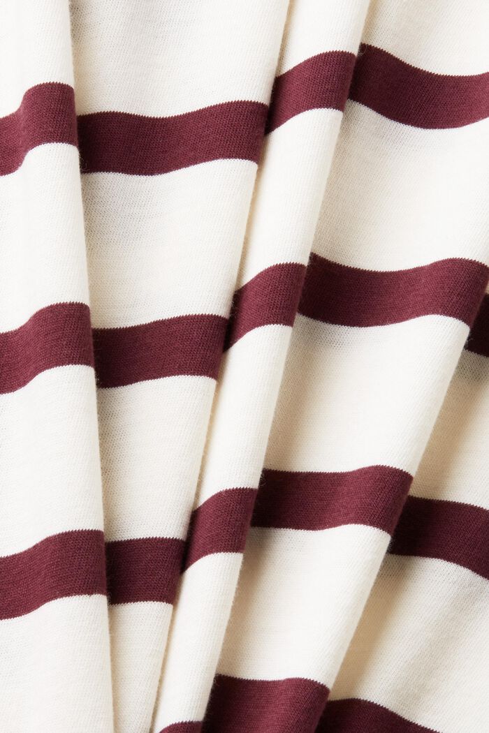 Striped Cotton Jersey T-Shirt, AUBERGINE, detail image number 6
