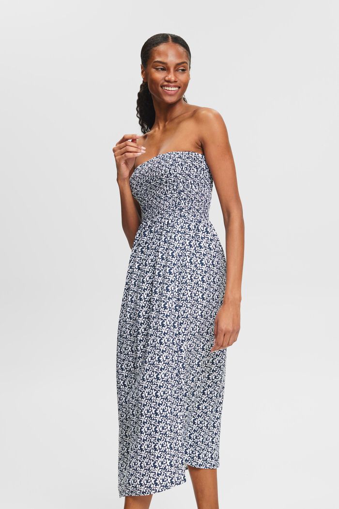 ESPRIT - Smocked Tube Midi Dress at our online shop
