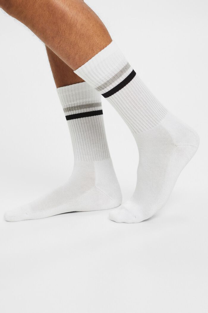2-pack of athletic socks, organic cotton, WHITE, detail image number 1