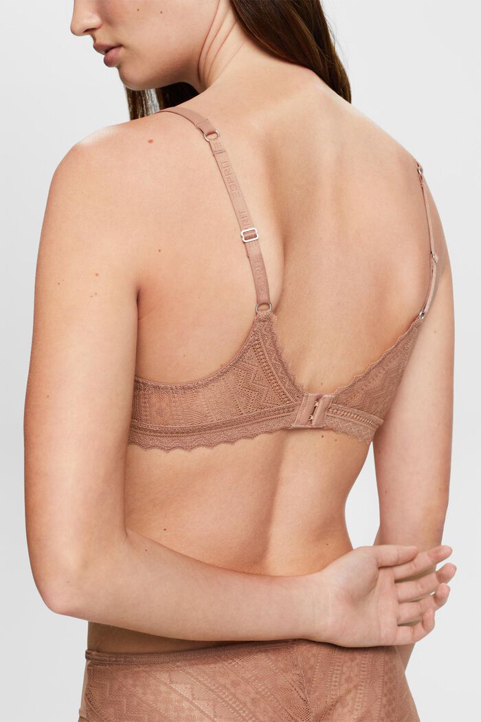 Padded Underwire Lace Bra, BEIGE, detail image number 3