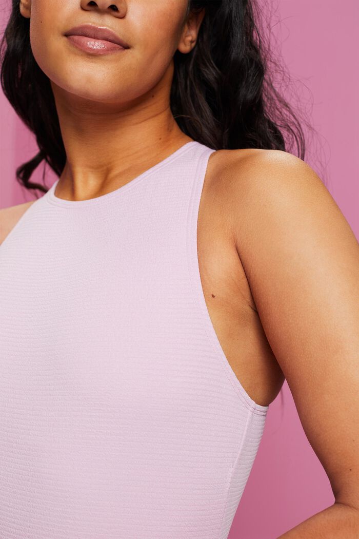 Cross Back Textured Swimsuit, LILAC, detail image number 1