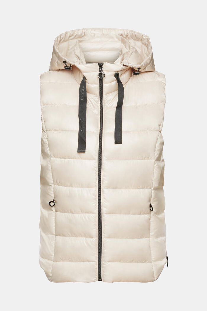 Hooded Quilted Shell Vest, CREAM BEIGE, detail image number 6
