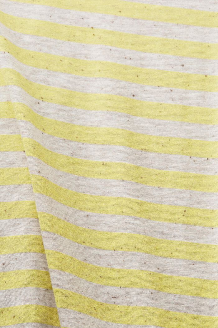 Striped Jersey Long Sleeve Top, PASTEL YELLOW, detail image number 4
