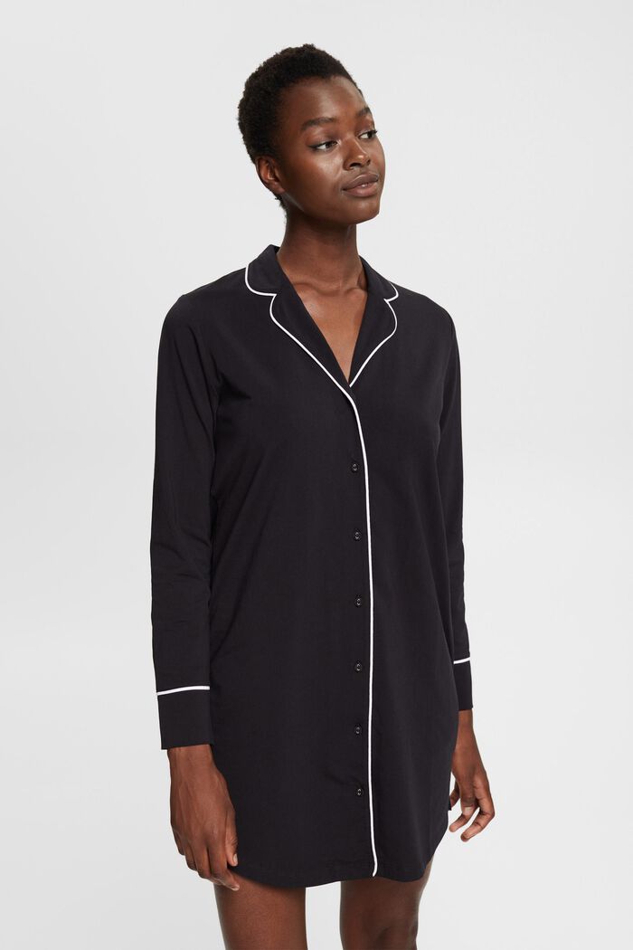 Jersey nightshirt, BLACK, detail image number 1