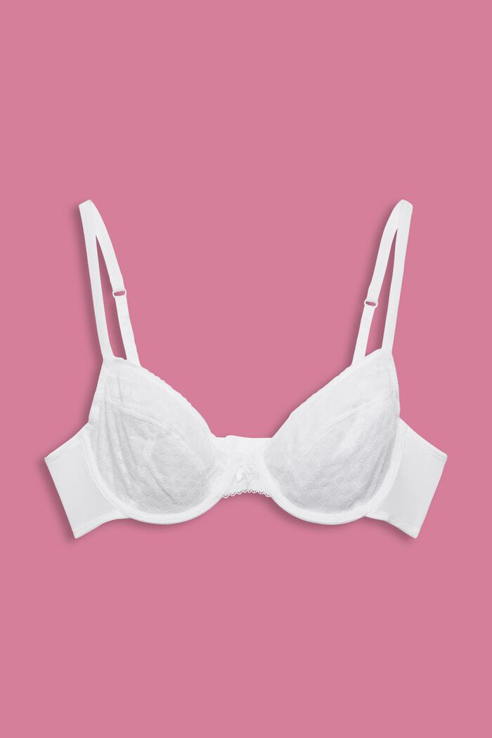 Lace Underwire Bra, WHITE, detail image number 4
